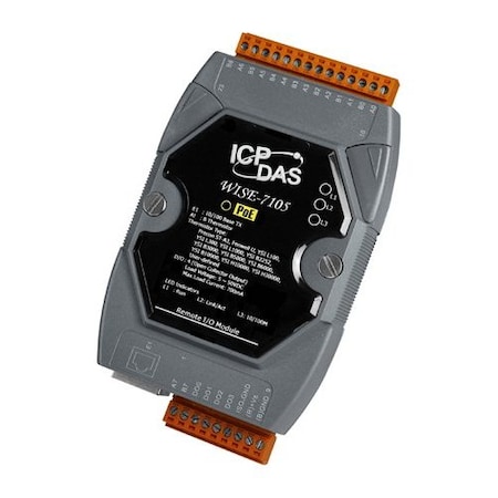 Icp Das 8-channel Thermistor Input and 4-channel Isolated Digital Output PoE Module RoHS WISE-7105